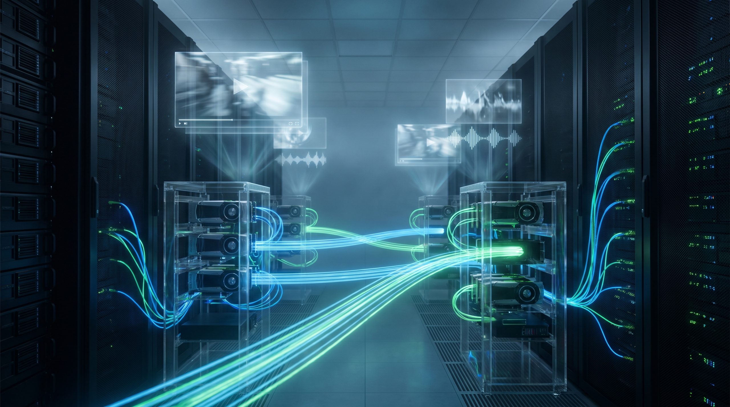 AI video models pipeline with GPU memory and network traffic