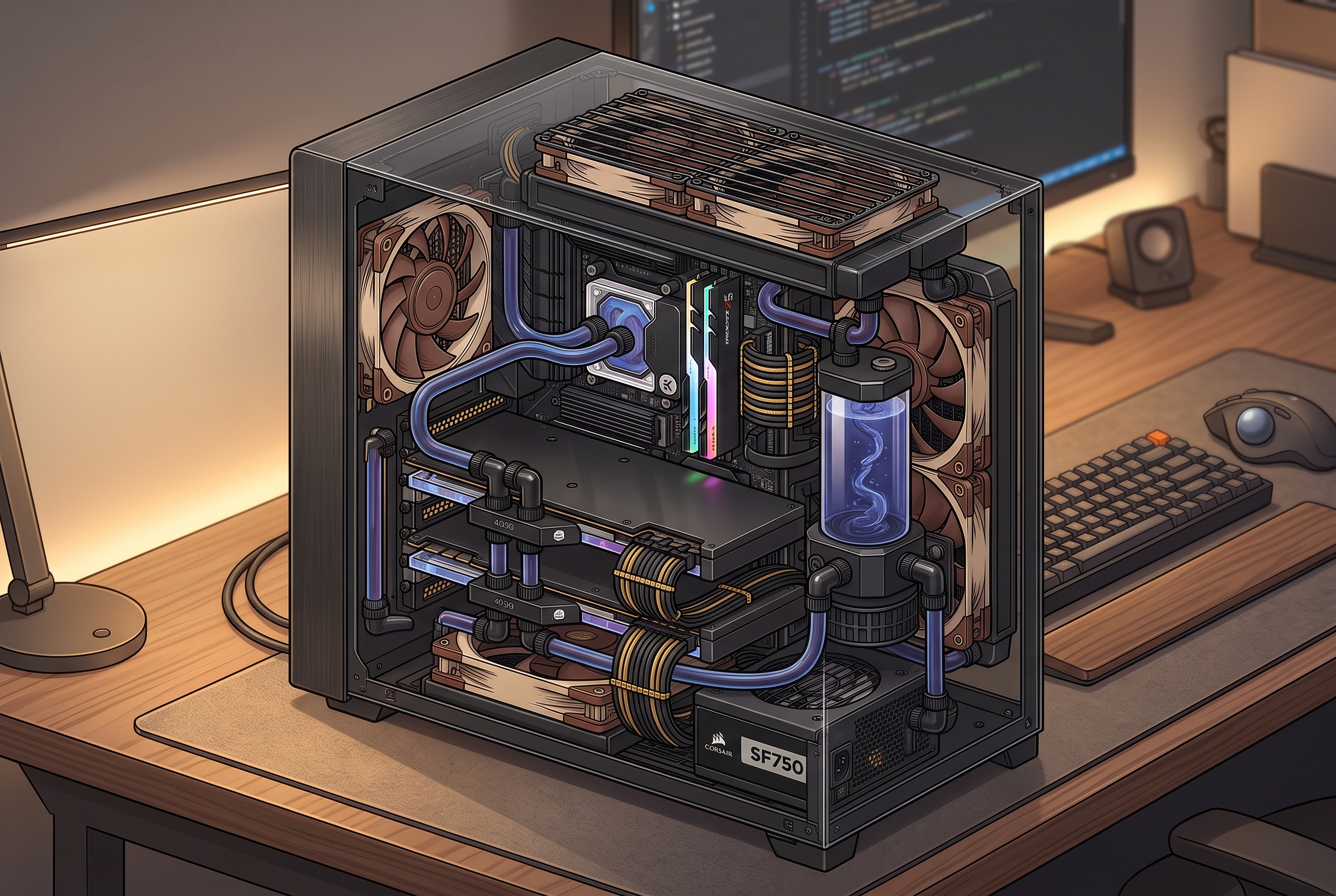 AI GPU benchmarks workstation with graphics cards for generative AI workloads