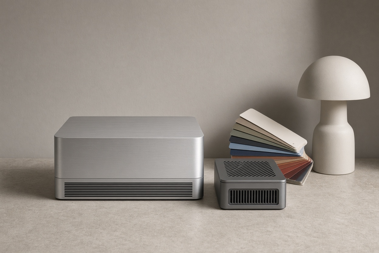 Grok Imagine Image V2 workstation product still life