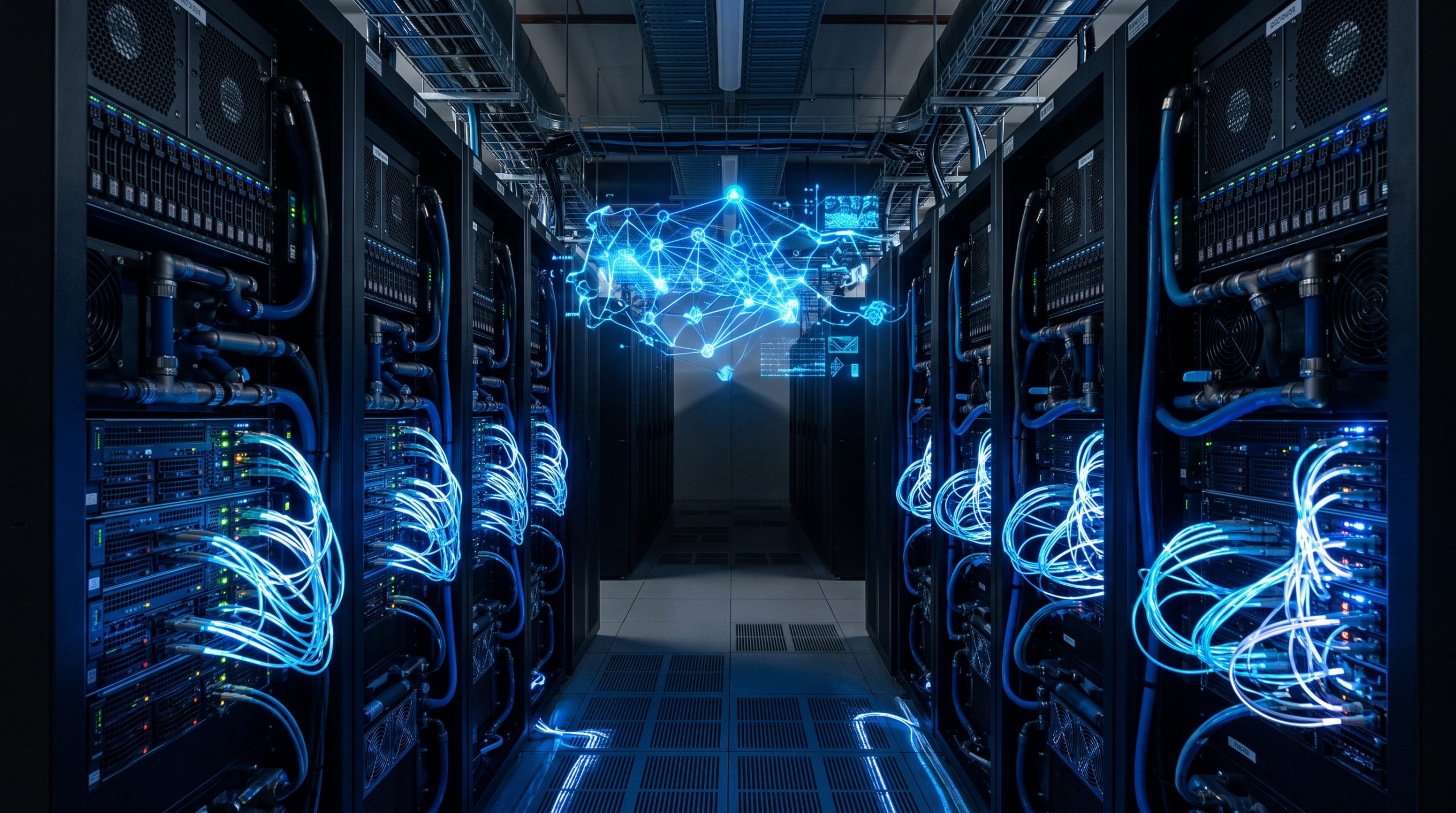 AI inference hardware in a liquid cooled data center rack