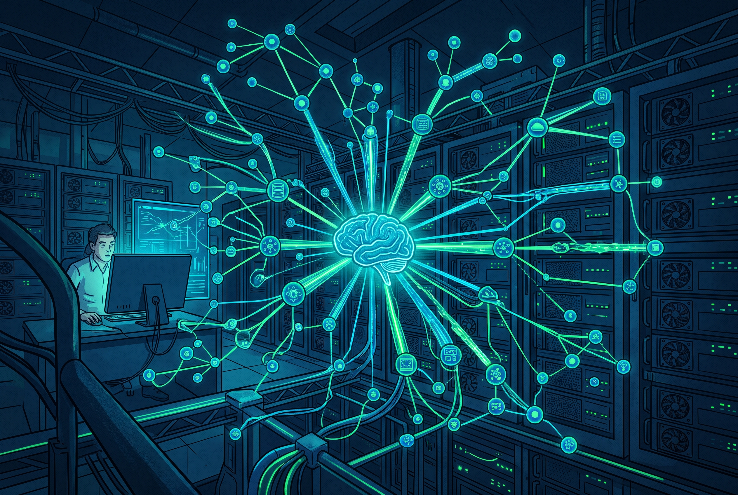 AI agent system in a data center