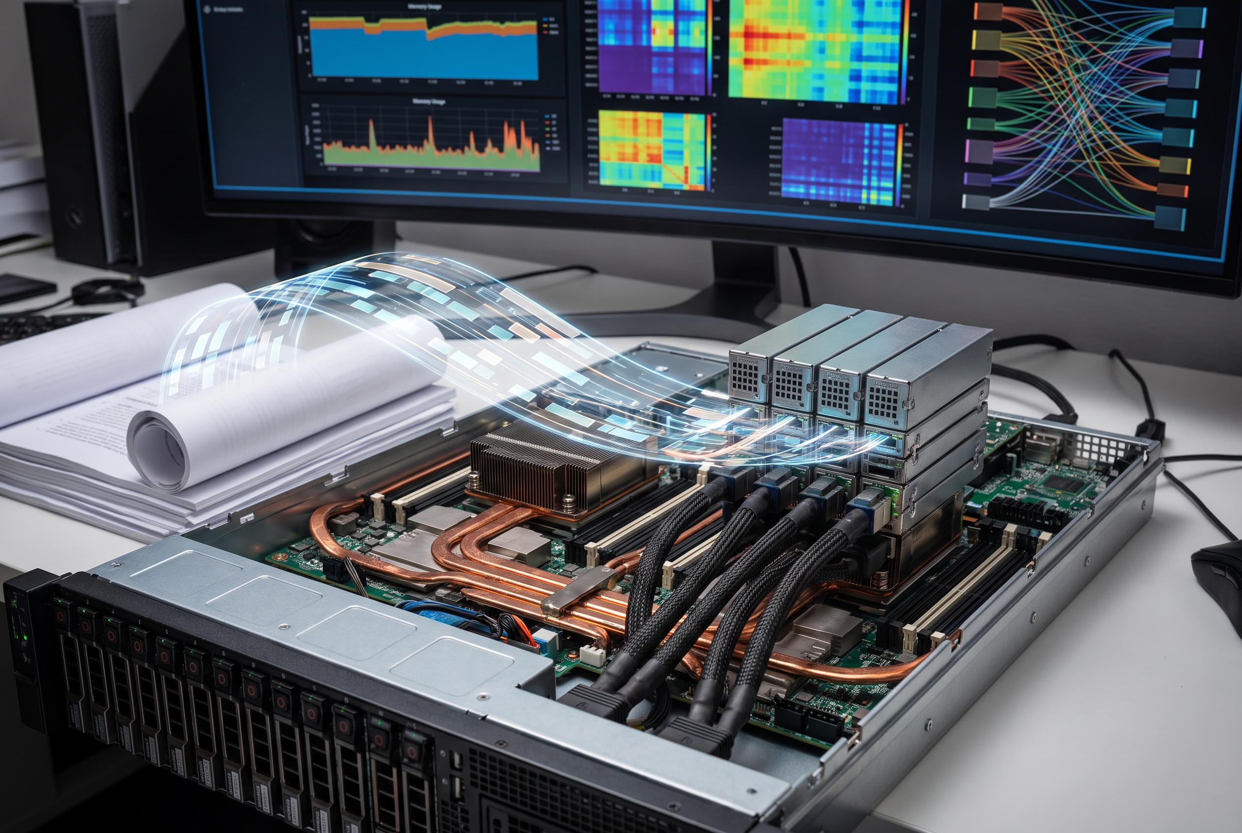 Quantized AI models workstation with memory telemetry
